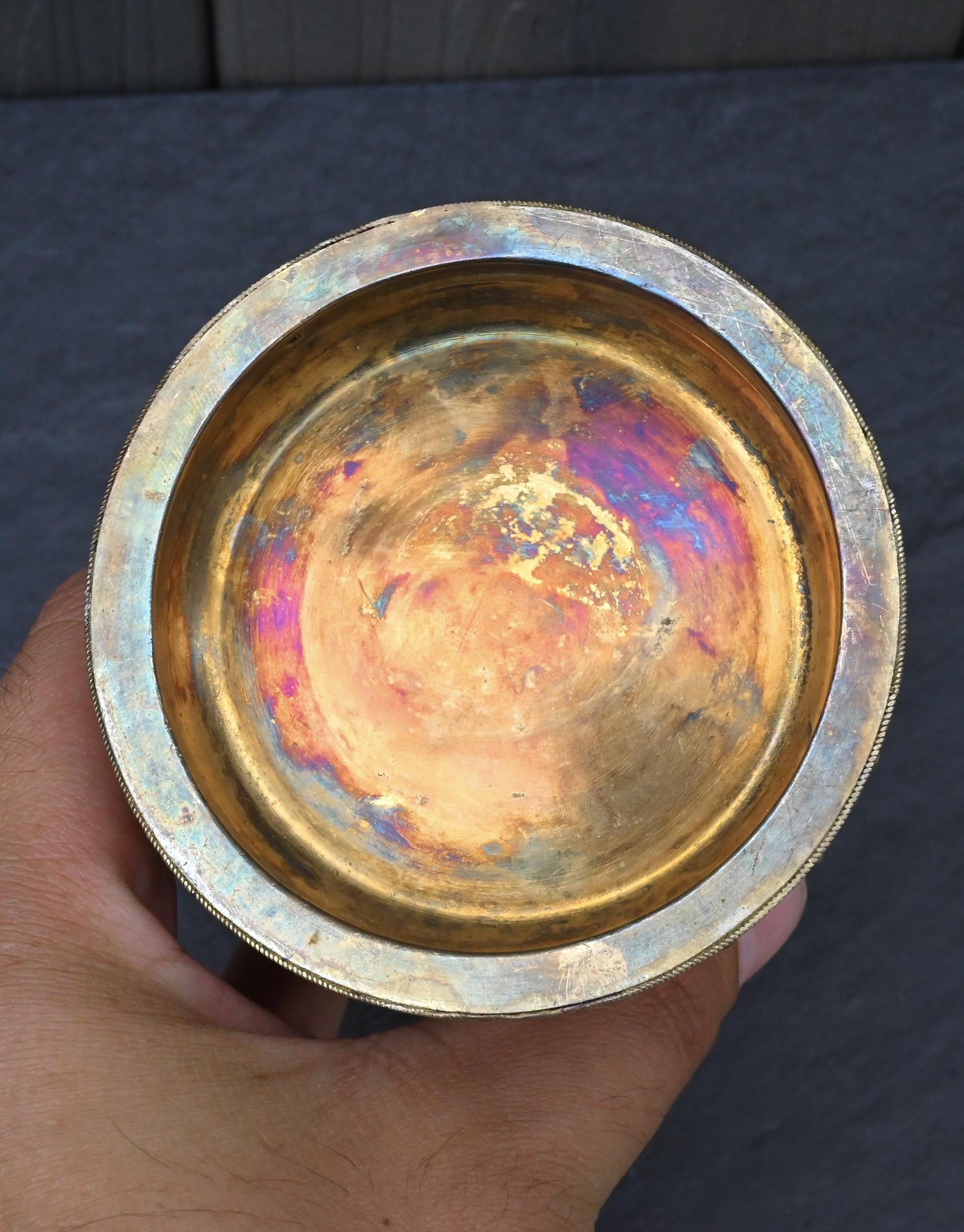 Antique Chinese Silver Enamel Tea Caddy With Fine Gems All Around