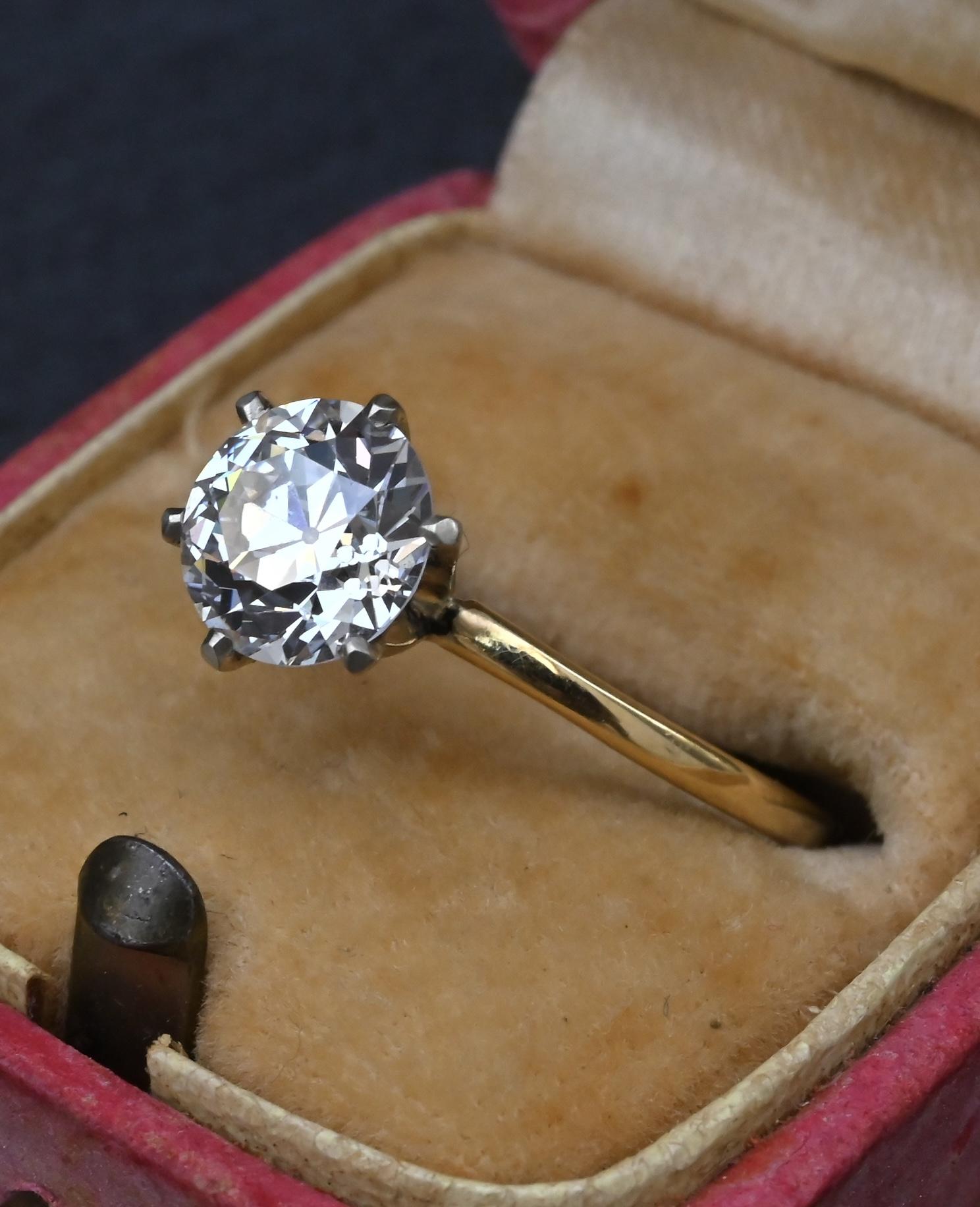 Rare Antique Tiffany & Co 1.52ct E VVS1 Old European Cut Diamond Engagement Ring