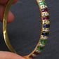 18K Yellow Gold Ruby, Sapphire, Emerald, Diamond Hinged Bangle Bracelet 9.00 TCW