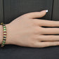 18K Yellow Gold Ruby, Sapphire, Emerald, Diamond Hinged Bangle Bracelet 9.00 TCW