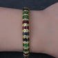 18K Yellow Gold Ruby, Sapphire, Emerald, Diamond Hinged Bangle Bracelet 9.00 TCW