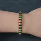 18K Yellow Gold Ruby, Sapphire, Emerald, Diamond Hinged Bangle Bracelet 9.00 TCW