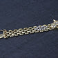 IGI Certified 14K Yellow Gold Panther Motif Diamond & Sapphire Link Bracelet