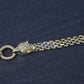 IGI Certified 14K Yellow Gold Panther Motif Diamond & Sapphire Link Bracelet