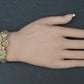 IGI Certified 14K Yellow Gold Panther Motif Diamond & Sapphire Link Bracelet