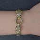 IGI Certified 14K Yellow Gold Panther Motif Diamond & Sapphire Link Bracelet