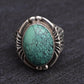 Outstanding American Indian Navajo Men’s Ring Fabulous Turquoise Circle JW
