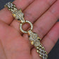 IGI Certified 14K Yellow Gold Panther Motif Diamond & Sapphire Link Bracelet