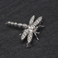 18K White Gold Dragonfly Diamond Brooch Pin 0.65ctw VS Clarity Pavé Pin
