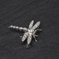 18K White Gold Dragonfly Diamond Brooch Pin 0.65ctw VS Clarity Pavé Pin