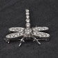 18K White Gold Dragonfly Diamond Brooch Pin 0.65ctw VS Clarity Pavé Pin