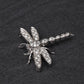 18K White Gold Dragonfly Diamond Brooch Pin 0.65ctw VS Clarity Pavé Pin