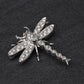 18K White Gold Dragonfly Diamond Brooch Pin 0.65ctw VS Clarity Pavé Pin
