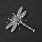 18K White Gold Dragonfly Diamond Brooch Pin 0.65ctw VS Clarity Pavé Pin