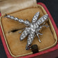 18K White Gold Dragonfly Diamond Brooch Pin 0.65ctw VS Clarity Pavé Pin
