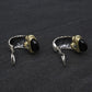 David Yurman Sterling Silver 14K Gold Cable Earrings Onyx & Pink Tourmaline