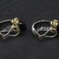 David Yurman Sterling Silver 14K Gold Cable Earrings Onyx & Pink Tourmaline