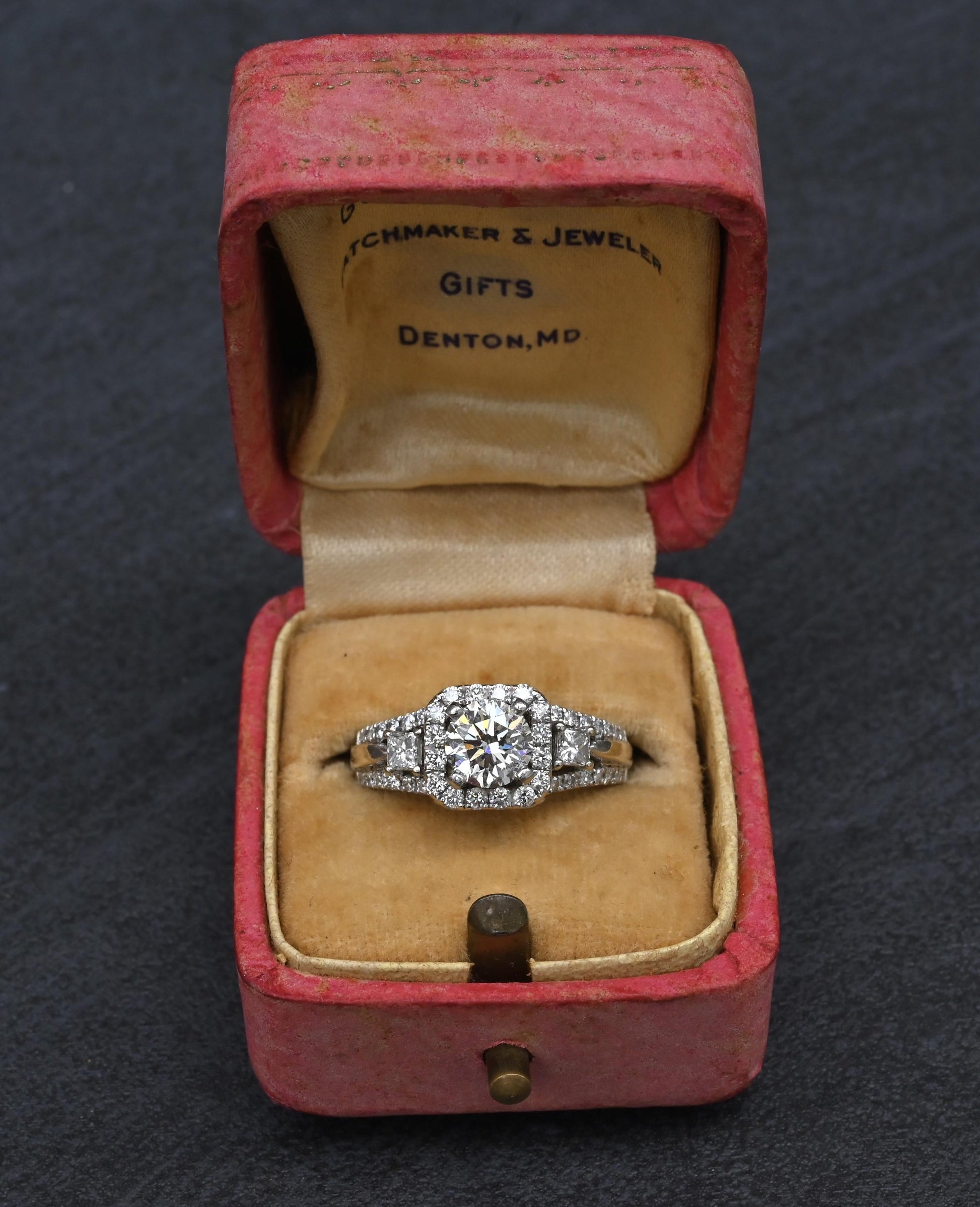 14K White Gold Halo Diamond Engagement Ring 1.47 TCW IGI Certified