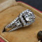14K White Gold Halo Diamond Engagement Ring 1.47 TCW IGI Certified