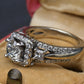 14K White Gold Halo Diamond Engagement Ring 1.47 TCW IGI Certified