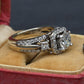 14K White Gold Halo Diamond Engagement Ring 1.47 TCW IGI Certified