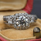 14K White Gold Halo Diamond Engagement Ring 1.47 TCW IGI Certified
