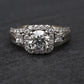 14K White Gold Halo Diamond Engagement Ring 1.47 TCW IGI Certified