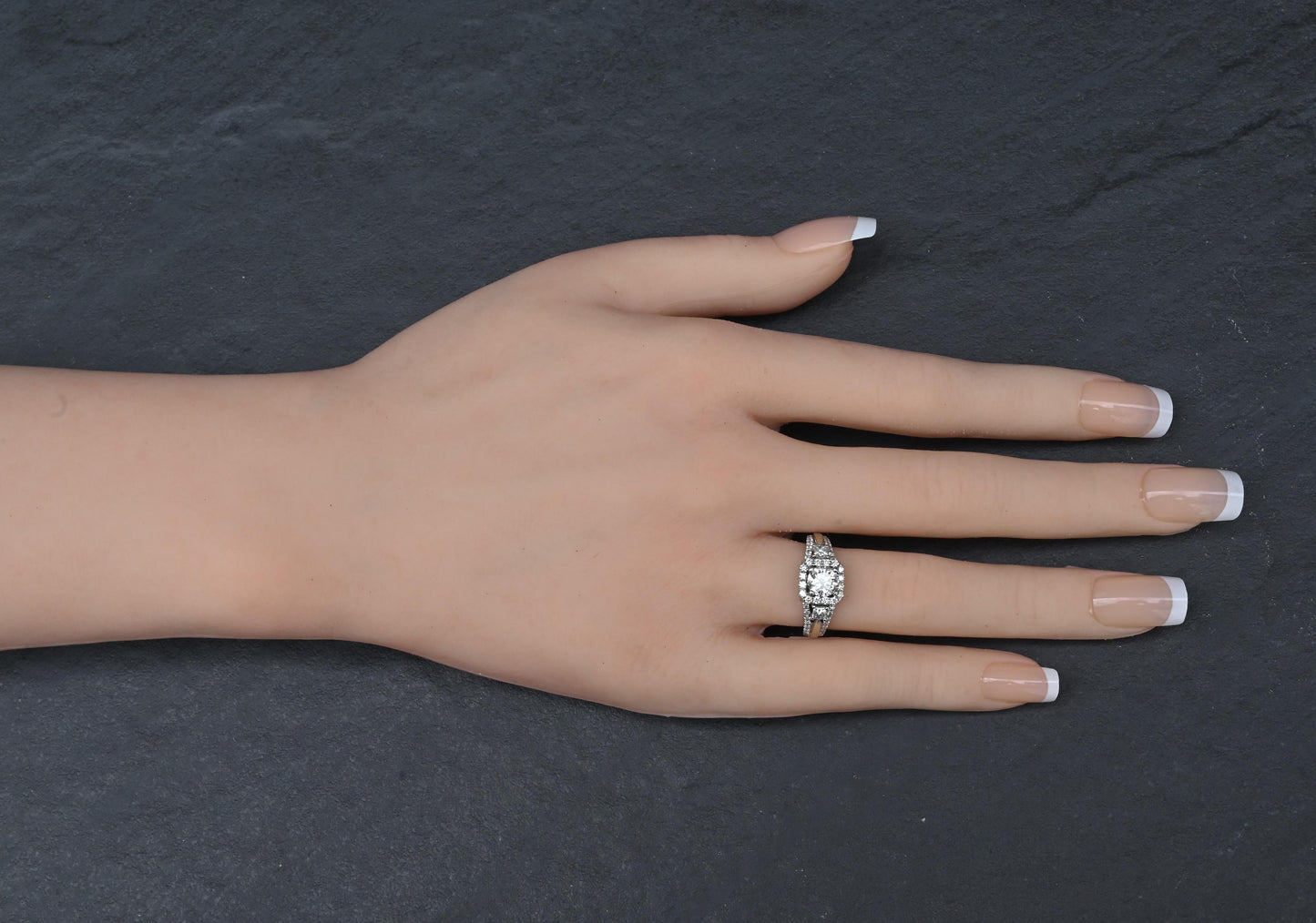14K White Gold Halo Diamond Engagement Ring 1.47 TCW IGI Certified