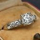 Mid-Century Vintage 14K Yellow & White Gold 3-Stone Diamond Ring | IGI Certified
