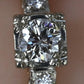 Mid-Century Vintage 14K Yellow & White Gold 3-Stone Diamond Ring | IGI Certified