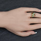 14K Yellow Gold Emerald & Diamond Swirl Ring – Size 7.25