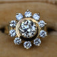 GIA Certified 1.45 CTW Antique Art Deco Old European Cut Diamond Cluster Ring