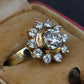 GIA Certified 1.45 CTW Antique Art Deco Old European Cut Diamond Cluster Ring