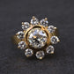 GIA Certified 1.45 CTW Antique Art Deco Old European Cut Diamond Cluster Ring