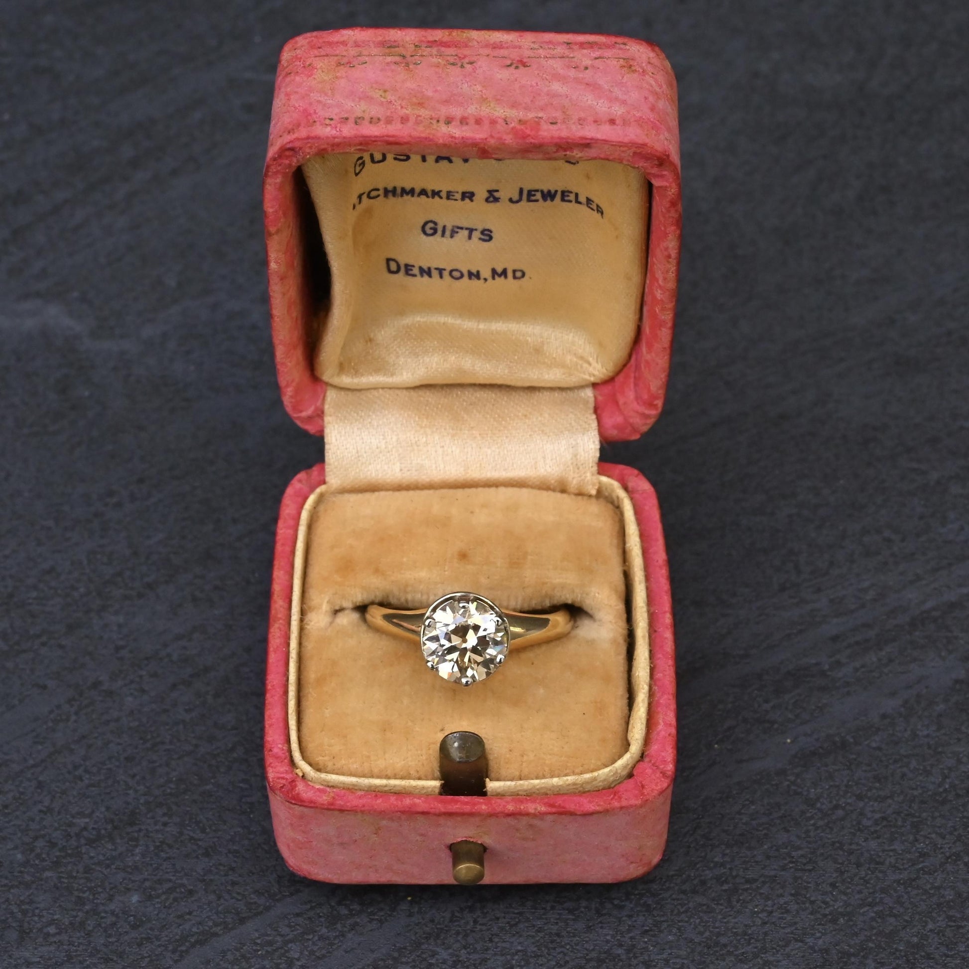 GIA Certified 1.38 Carat Antique Art Deco Period Solitaire Ring Size 6