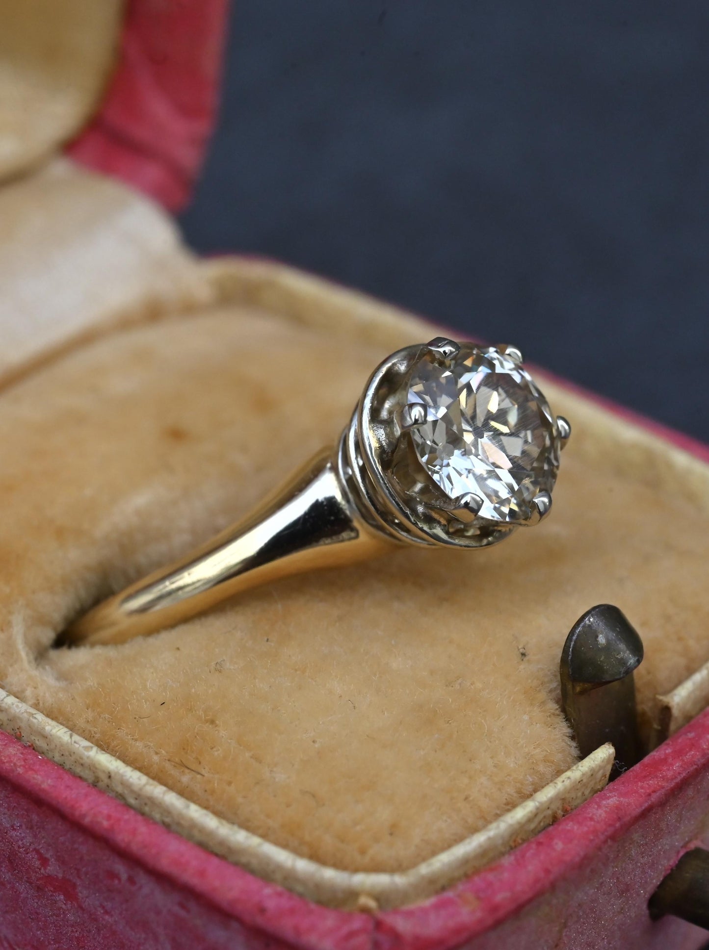 GIA Certified 1.38 Carat Antique Art Deco Period Solitaire Ring Size 6