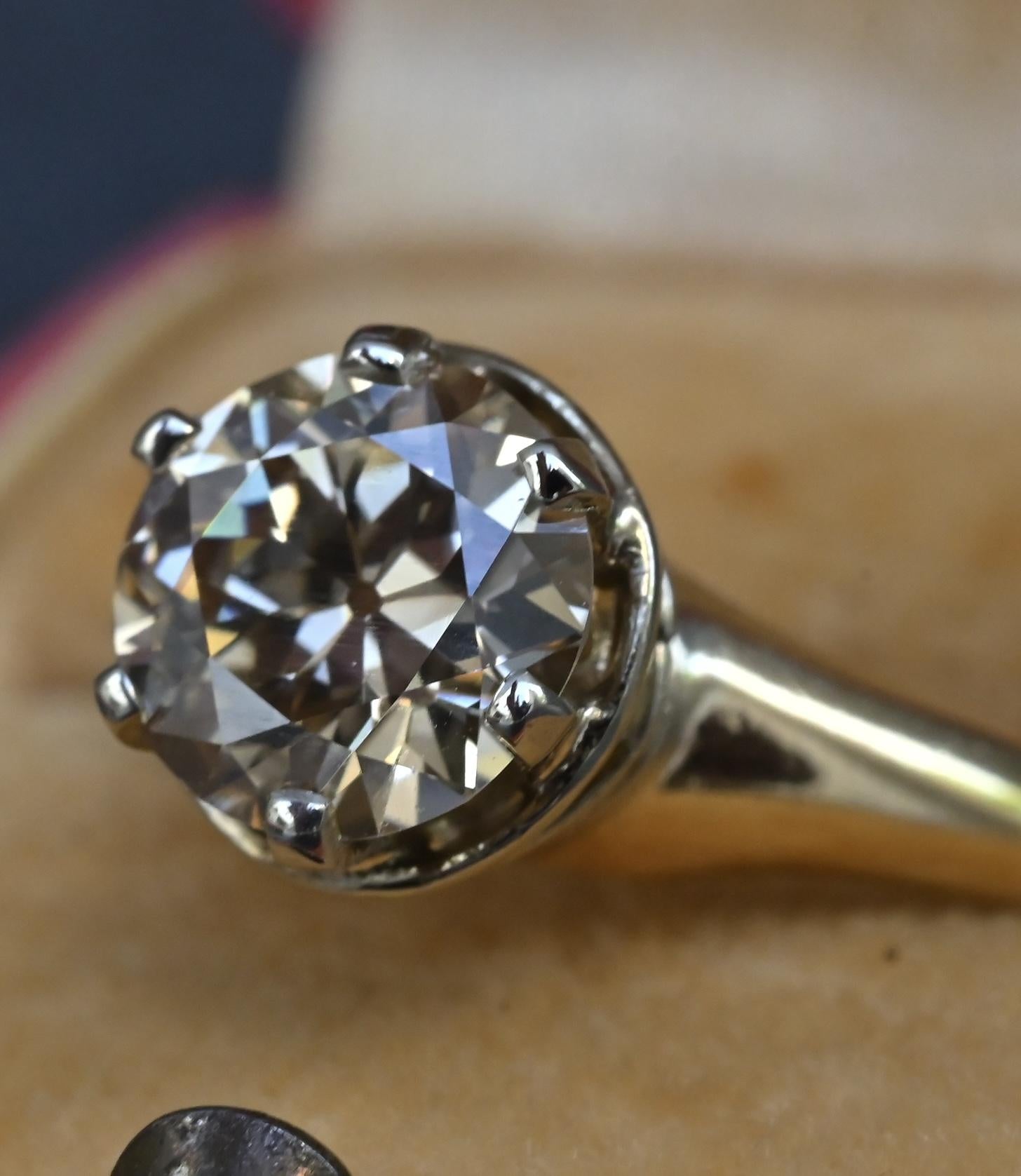 GIA Certified 1.38 Carat Antique Art Deco Period Solitaire Ring Size 6