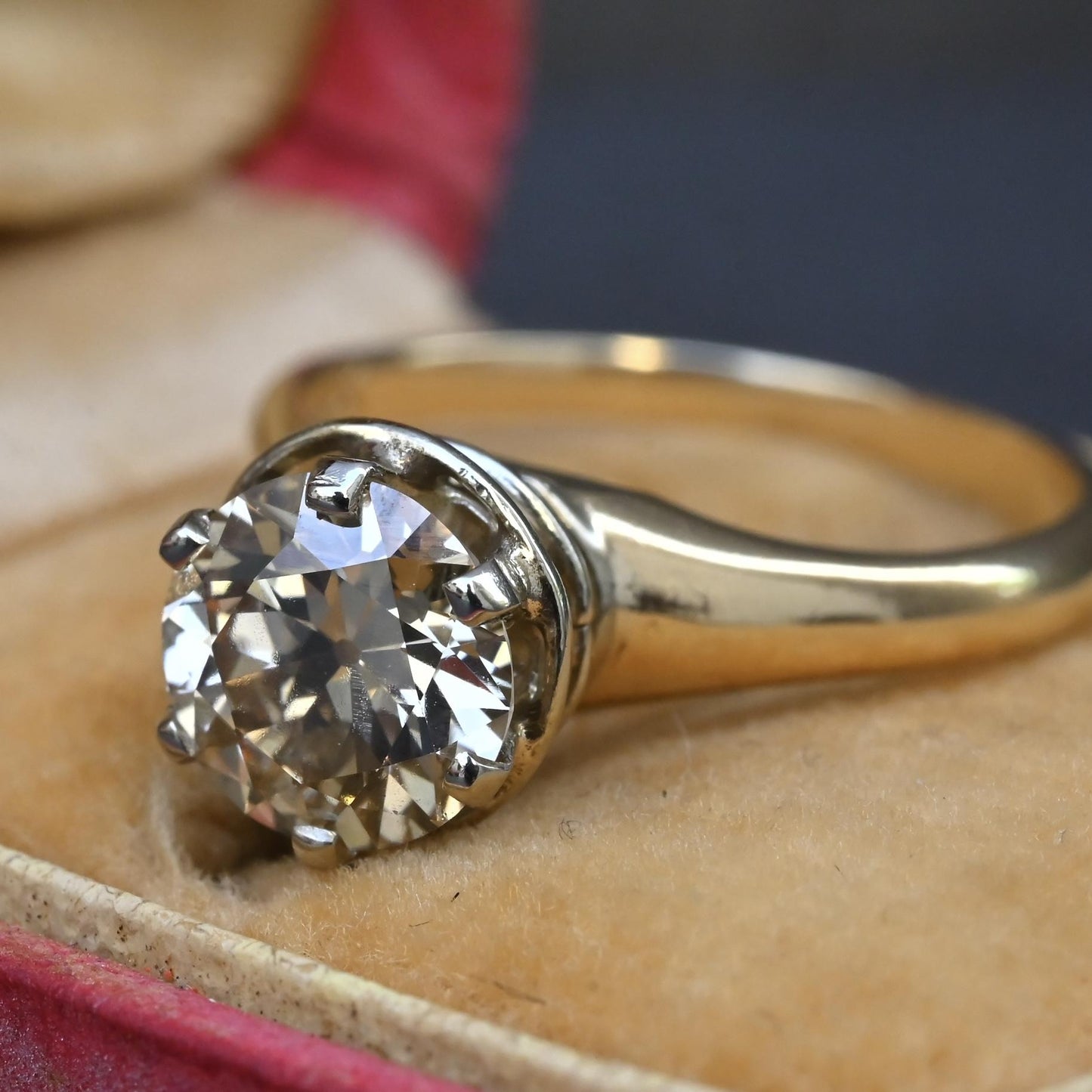 GIA Certified 1.38 Carat Antique Art Deco Period Solitaire Ring Size 6