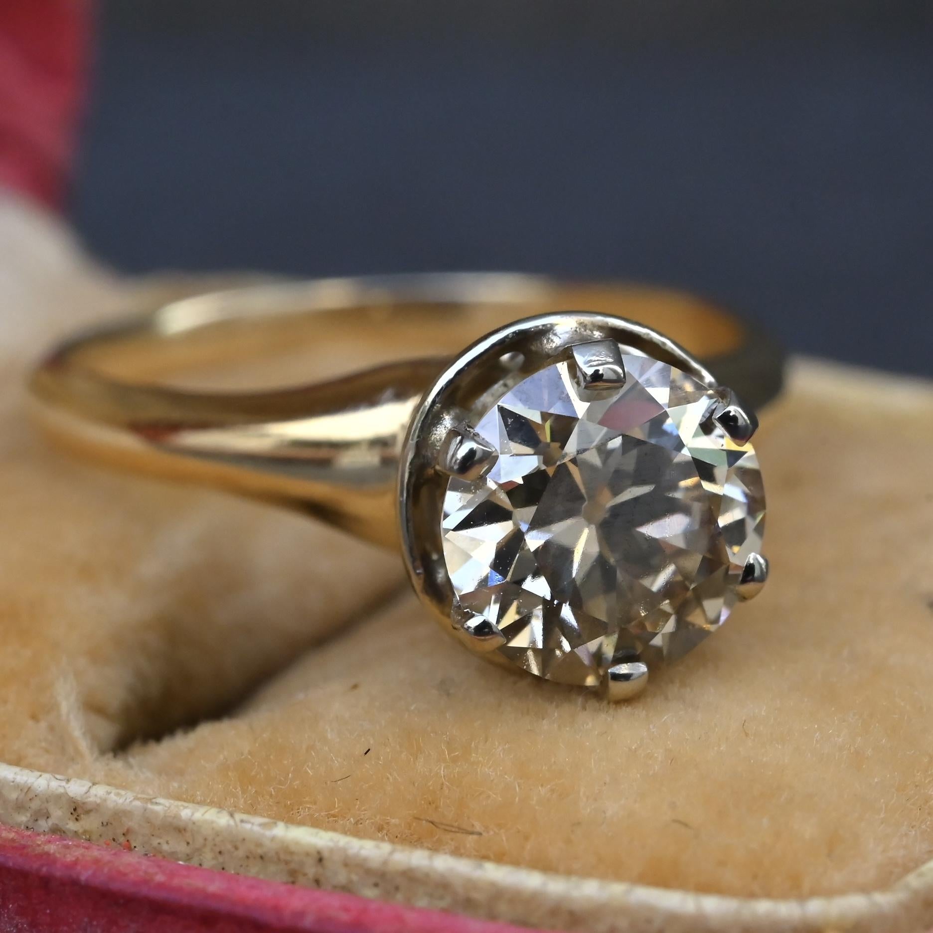 GIA Certified 1.38 Carat Antique Art Deco Period Solitaire Ring Size 6