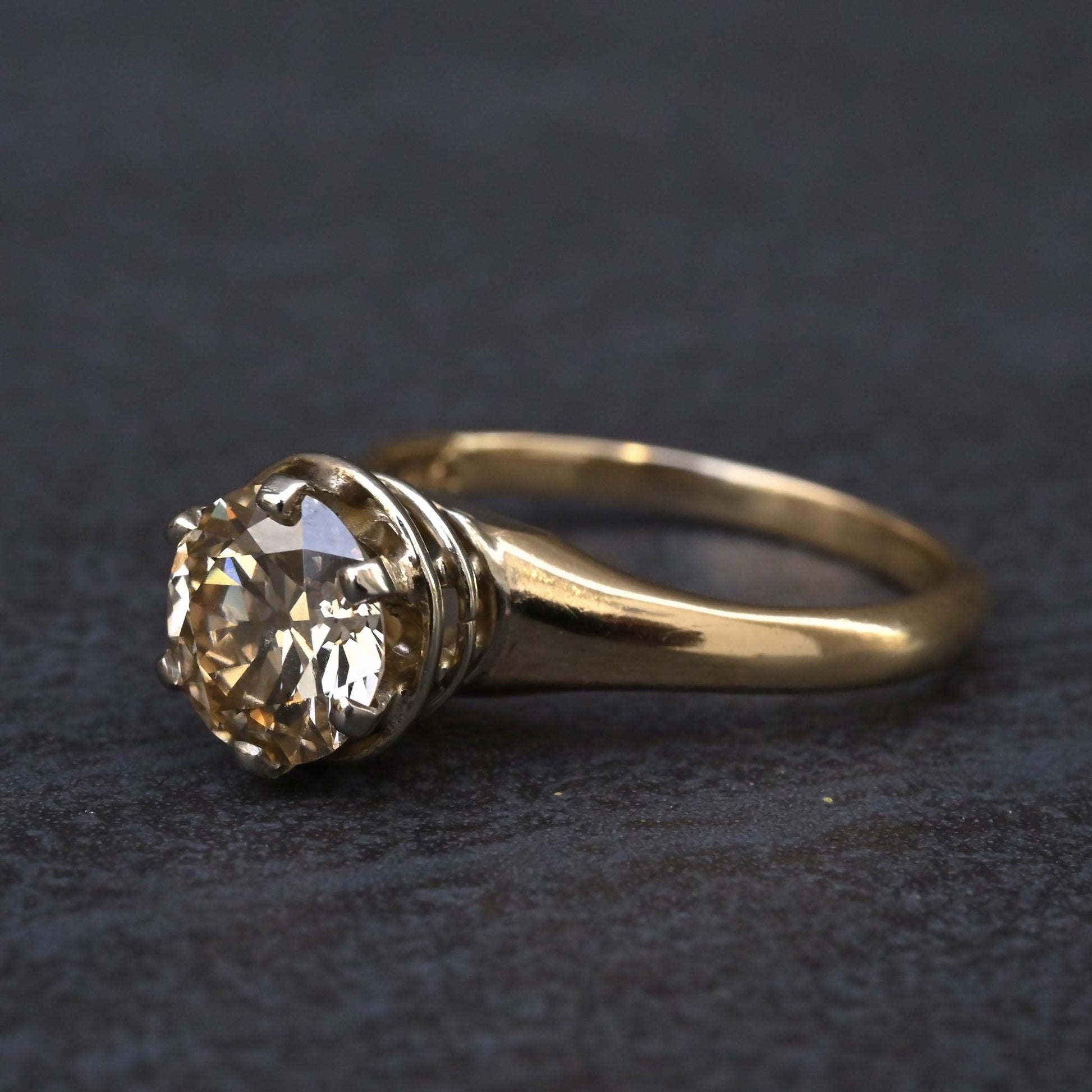 GIA Certified 1.38 Carat Antique Art Deco Period Solitaire Ring Size 6