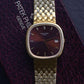 Rare Vintage Patek Philippe 3604/1 18K Yellow Gold Cushion Burgundy Dial - Uncut