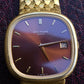 Rare Vintage Patek Philippe 3604/1 18K Yellow Gold Cushion Burgundy Dial - Uncut