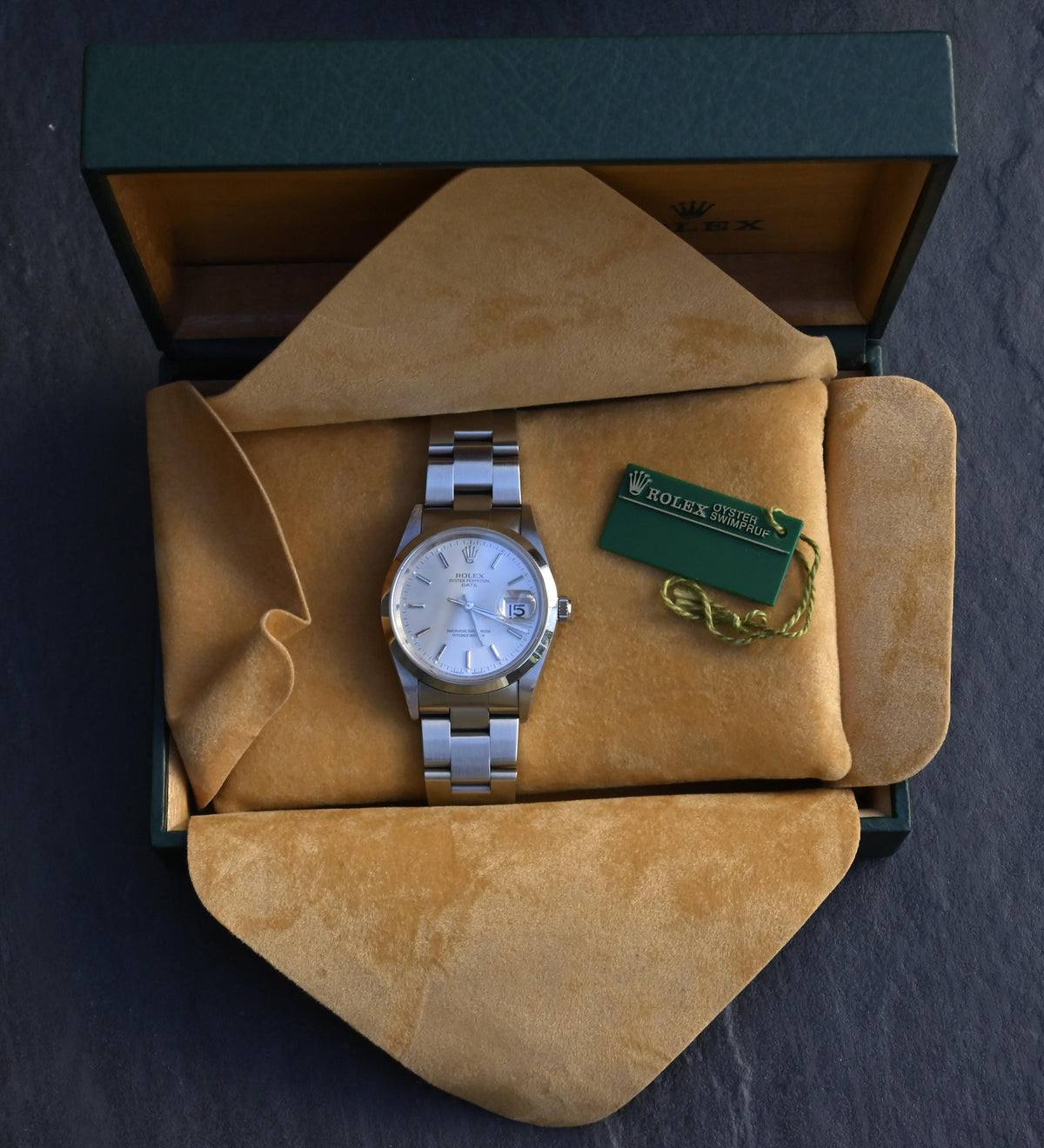 Rolex Oyster Perpetual Date 15200 Silver Dial Stainless Steel - Full Set B+P