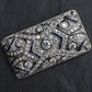 Rare Antique Art Deco Platinum 4.00ctw Diamond & Lab Sapphire Brooch Pendant IGI