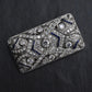 Rare Antique Art Deco Platinum 4.00ctw Diamond & Lab Sapphire Brooch Pendant IGI