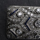 Rare Antique Art Deco Platinum 4.00ctw Diamond & Lab Sapphire Brooch Pendant IGI