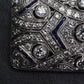 Rare Antique Art Deco Platinum 4.00ctw Diamond & Lab Sapphire Brooch Pendant IGI