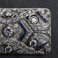 Rare Antique Art Deco Platinum 4.00ctw Diamond & Lab Sapphire Brooch Pendant IGI