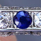 Beautiful Art Deco Period Diamond & Sapphire Ring With Old Euro Diamonds
