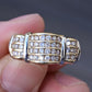 14K Yellow Gold Wide Band Diamond Ring 9.51 Grams Natural Diamonds